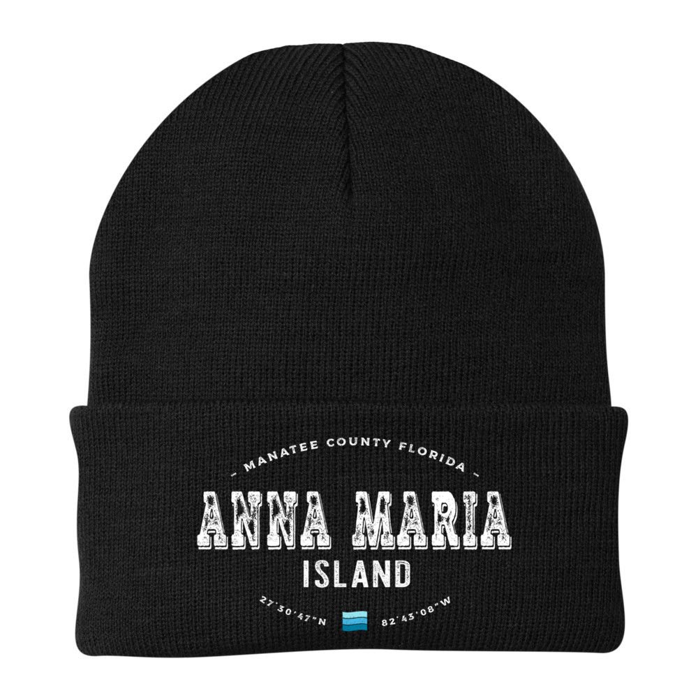 Vintage Retro Anna Maria Island Florida Graphic Gift Beanie