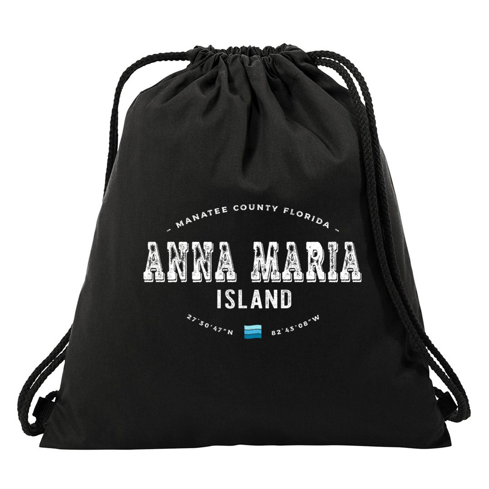 Vintage Retro Anna Maria Island Florida Graphic Gift Drawstring Bag