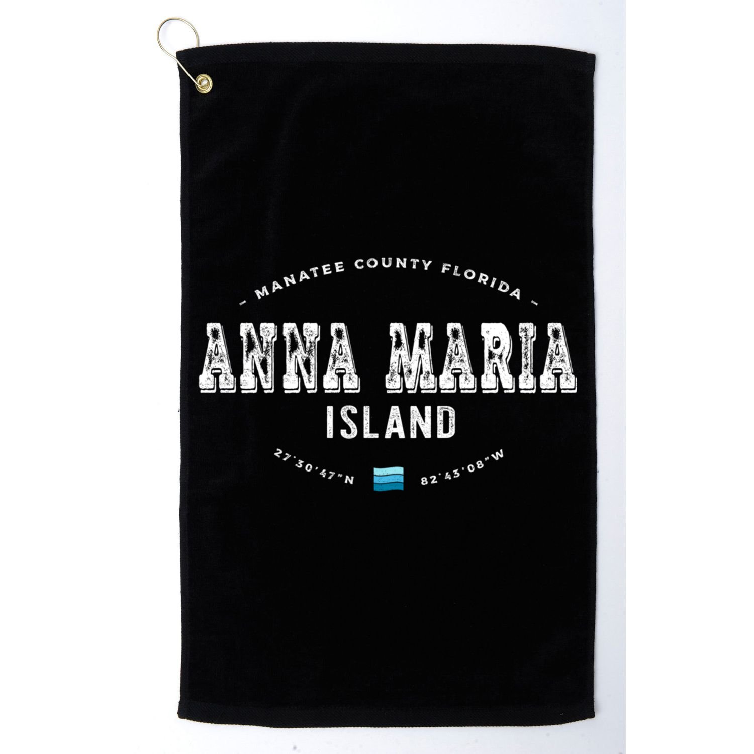 Vintage Retro Anna Maria Island Florida Graphic Gift Golf Towel