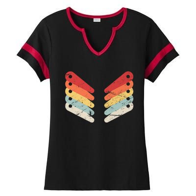 Vintage Retro Arcade Pinball Ladies Halftime Notch Neck Tee