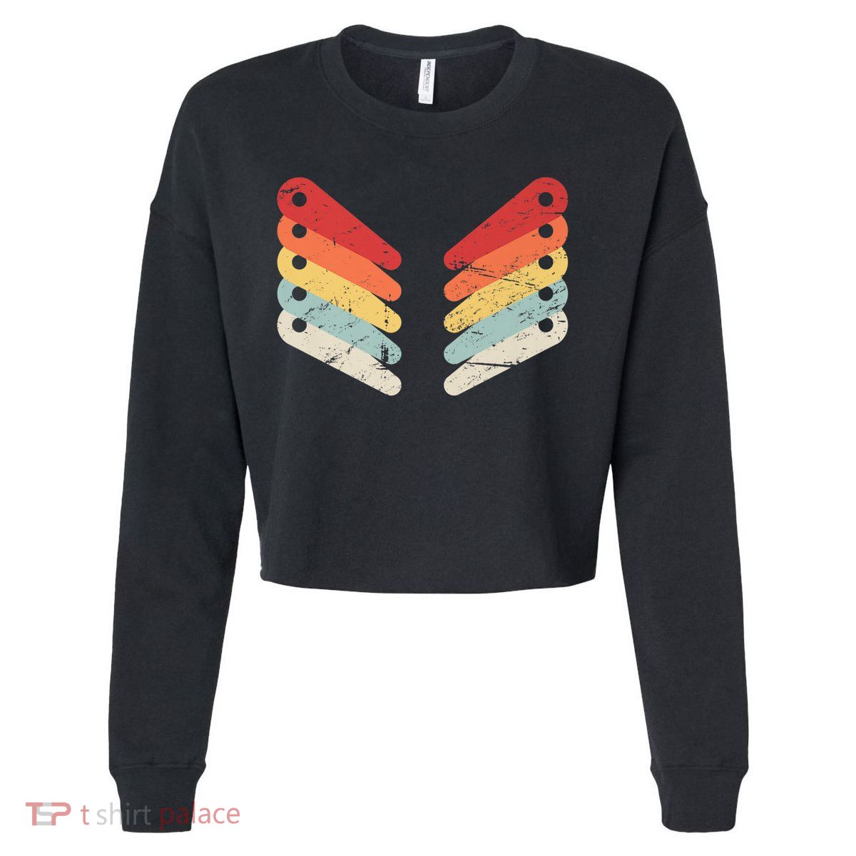 Vintage Retro Arcade Pinball Cropped Pullover Crew