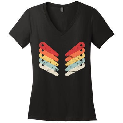 Vintage Retro Arcade Pinball Women's V-Neck T-Shirt