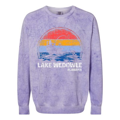 Vintage Retro Alabama Wedowee Lake Summer Fishing Colorblast Crewneck Sweatshirt