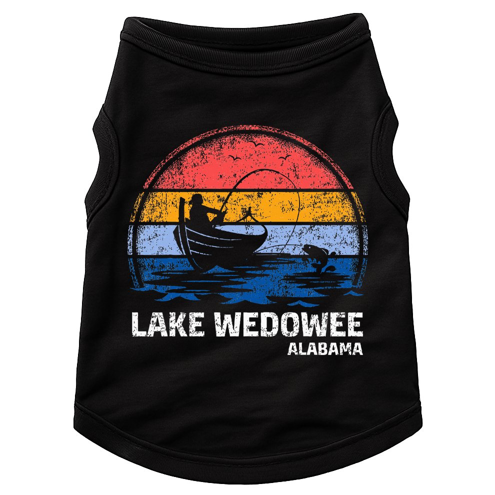 Vintage Retro Alabama Wedowee Lake Summer Fishing Doggie Tank