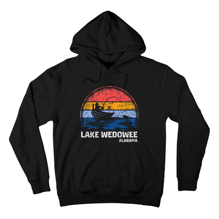 Vintage Retro Alabama Wedowee Lake Summer Fishing Hoodie