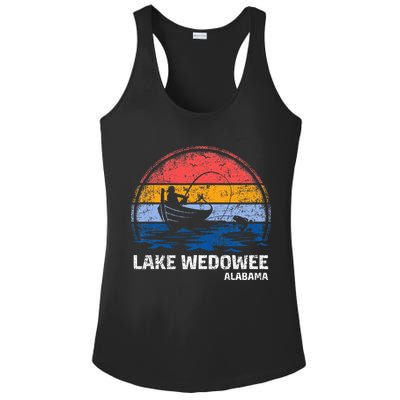 Vintage Retro Alabama Wedowee Lake Summer Fishing Ladies PosiCharge Competitor Racerback Tank