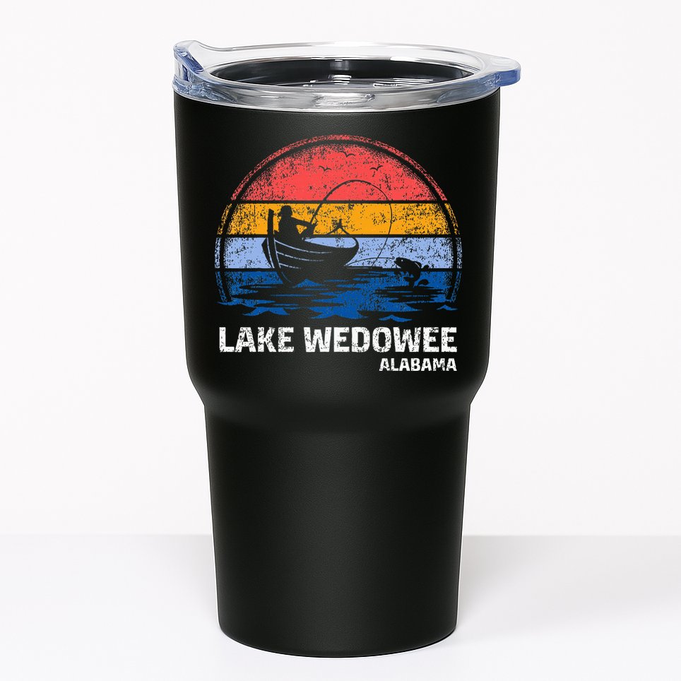Vintage Retro Alabama Wedowee Lake Summer Fishing Tumbler
