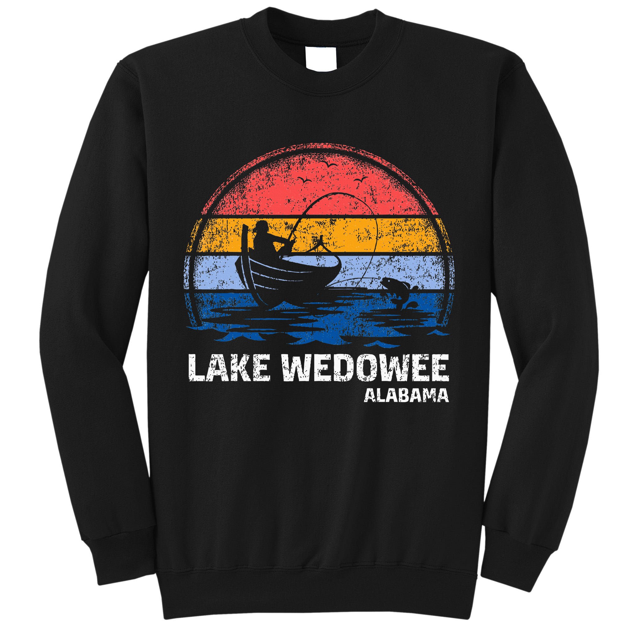 Vintage Retro Alabama Wedowee Lake Summer Fishing Tall Sweatshirt
