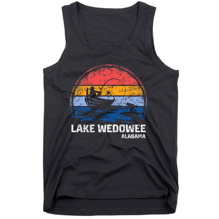 Vintage Retro Alabama Wedowee Lake Summer Fishing Tank Top