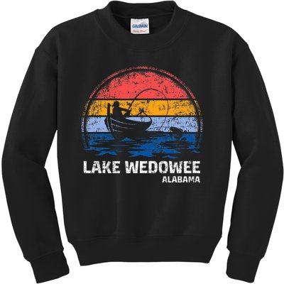 Vintage Retro Alabama Wedowee Lake Summer Fishing Kids Sweatshirt