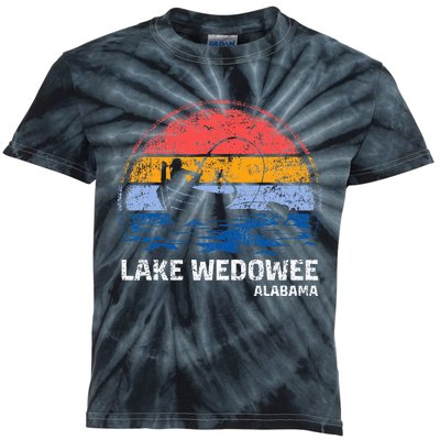 Vintage Retro Alabama Wedowee Lake Summer Fishing Kids Tie-Dye T-Shirt