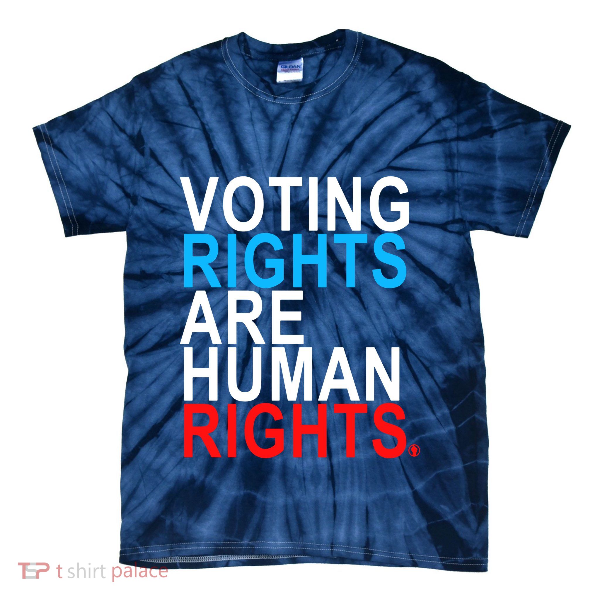 Voting Rights Are Human Rights (Red, White, Blue) Premium Tie-Dye T-Shirt