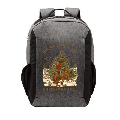 Vintage Rockin Around Christmas Gift For Any Western Country Cowboy With Santa Vector Backpack