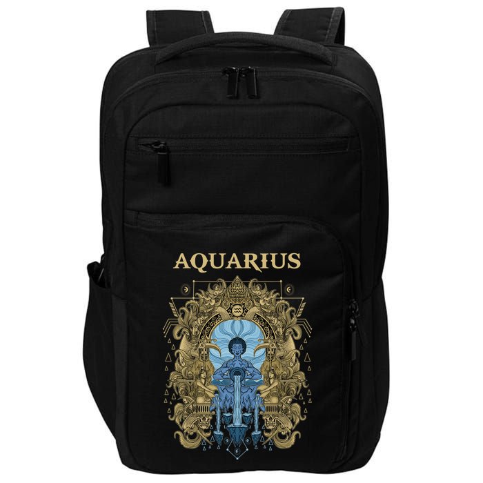 Vintage Retro Aquarius Zodiac Impact Tech Backpack