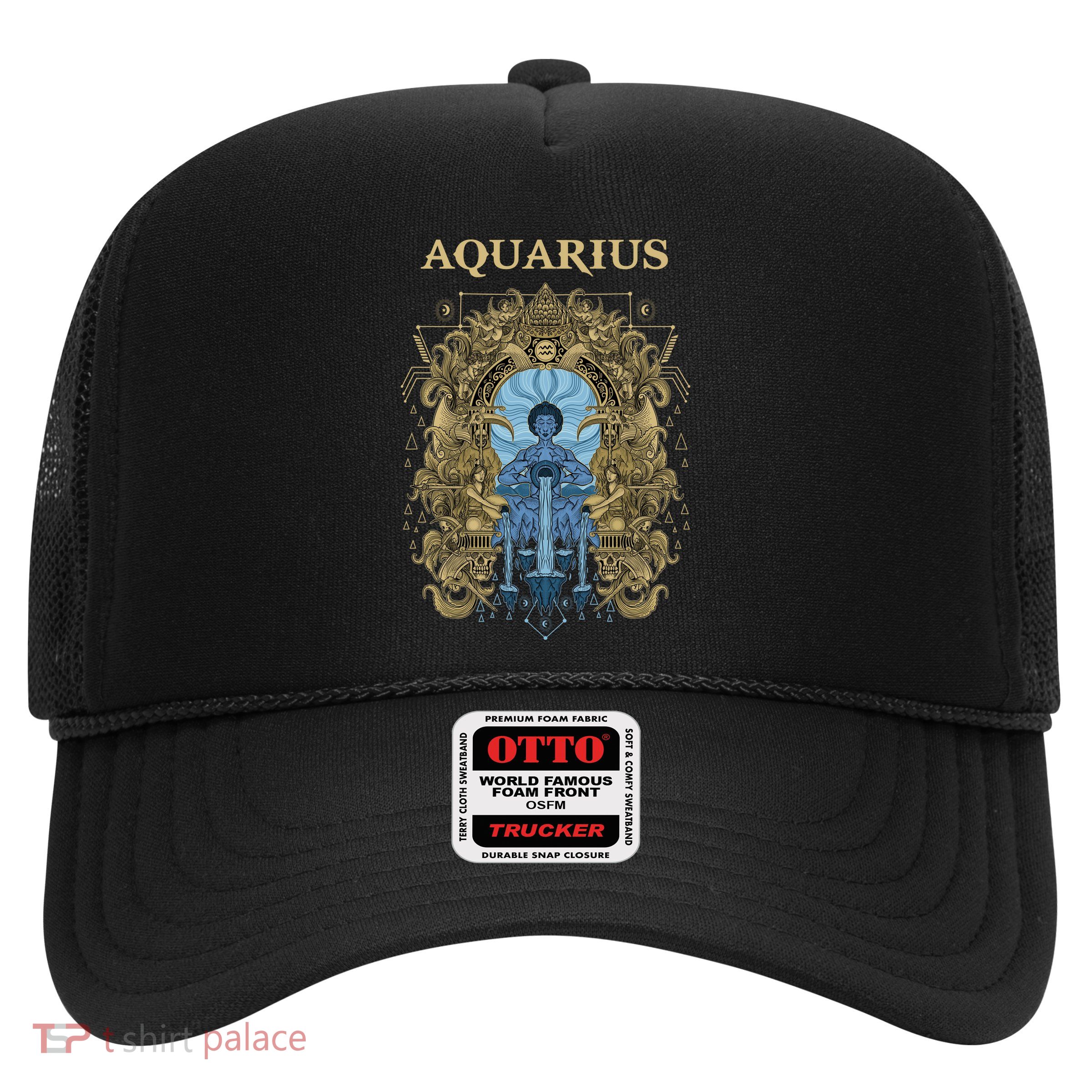 Vintage Retro Aquarius Zodiac Trucker Hat