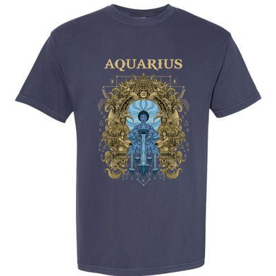 Vintage Retro Aquarius Zodiac Garment-Dyed Heavyweight T-Shirt