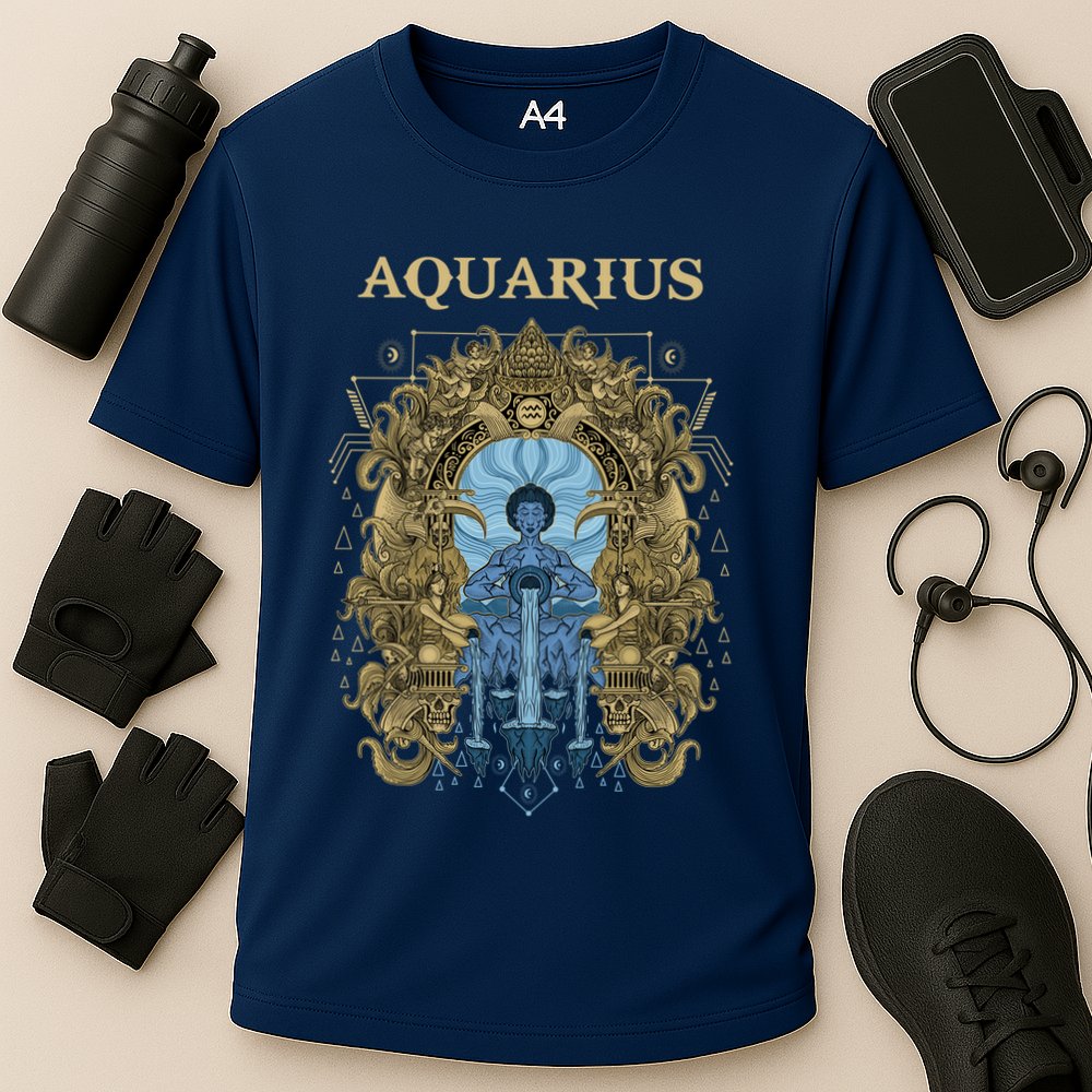 Vintage Retro Aquarius Zodiac Cooling Performance Crew T-Shirt