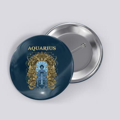 Vintage Retro Aquarius Zodiac Button