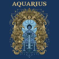 Vintage Retro Aquarius Zodiac Button