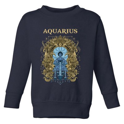 Vintage Retro Aquarius Zodiac Toddler Sweatshirt