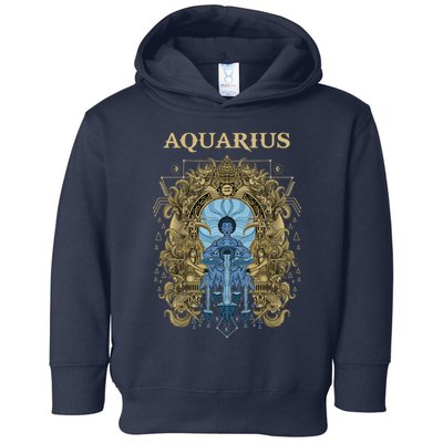 Vintage Retro Aquarius Zodiac Toddler Hoodie