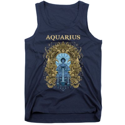 Vintage Retro Aquarius Zodiac Tank Top