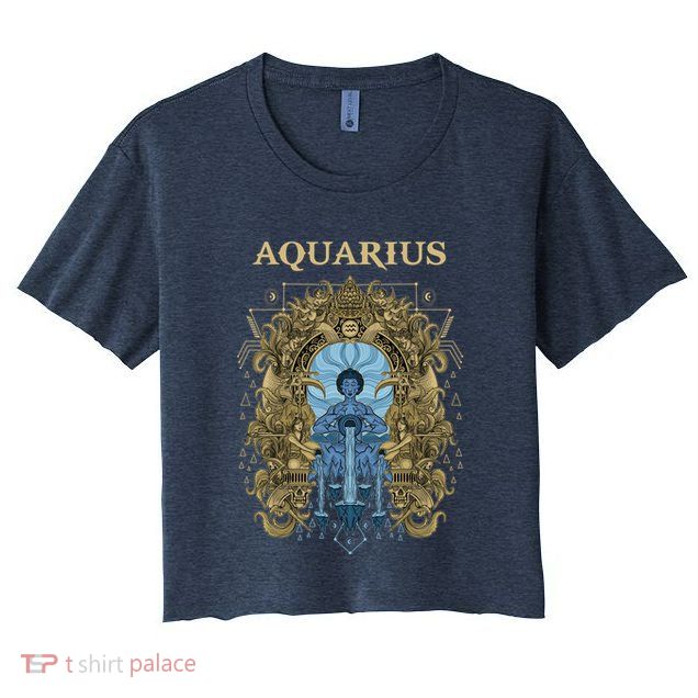 Vintage Retro Aquarius Zodiac Crop Top