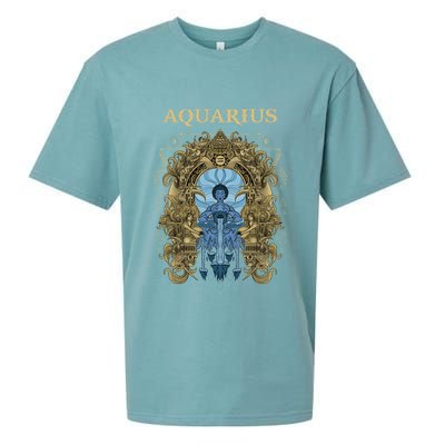 Vintage Retro Aquarius Zodiac Sueded Cloud Jersey T-Shirt