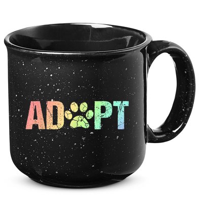 Vintage Rainbow Adopt A Dog Rescue Foster Adoption Month 15oz Campfire Ceramic Mug