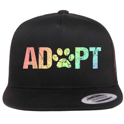 Vintage Rainbow Adopt A Dog Rescue Foster Adoption Month Flatbill Hat