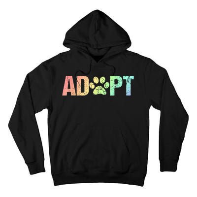 Vintage Rainbow Adopt A Dog Rescue Foster Adoption Month Tall Hoodie