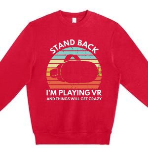 Virtual Reality Athlete Funny Vr Gamer Saying Premium Crewneck Sweatshirt