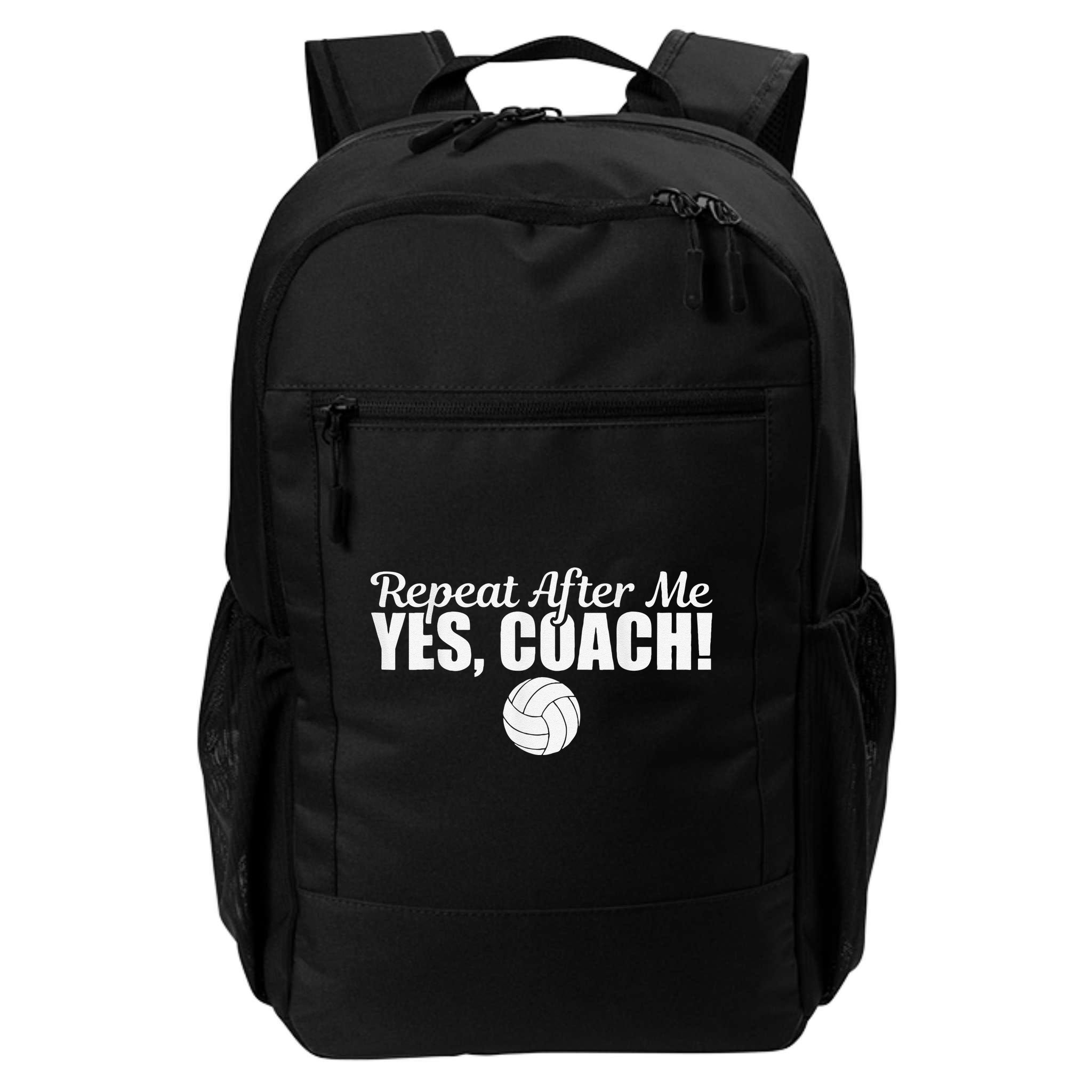 Volleyball Repeat After Me Yes Coach Funny Sports Backpack