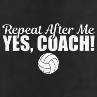 Volleyball Repeat After Me Yes Coach Funny Sports Beanie