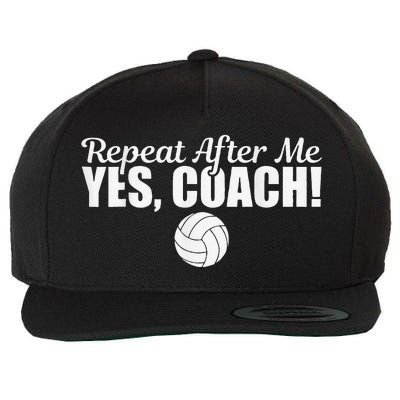 Volleyball Repeat After Me Yes Coach Funny Sports Wool Snapback Cap