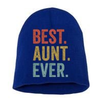 Vintage Retro Aunt Present Idea Best Aunt Ever Funny Gift Short Acrylic Beanie