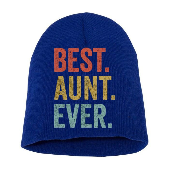 Vintage Retro Aunt Present Idea Best Aunt Ever Funny Gift Short Acrylic Beanie