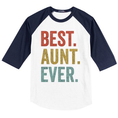 Vintage Retro Aunt Present Idea Best Aunt Ever Funny Gift Baseball Sleeve Shirt