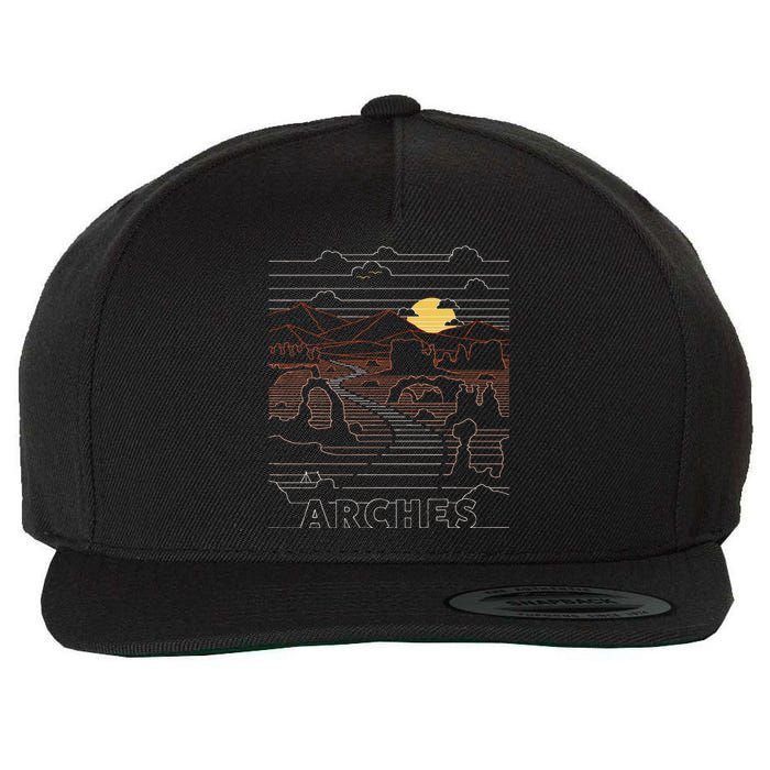 Vintage Retro Arches National Park Delicate Arch Moab Utah Wool Snapback Cap