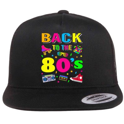 Vintage Retro Back To 80's Graphic Design Flatbill Hat