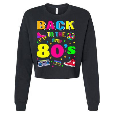 Vintage Retro Back To 80's Graphic Design Cropped Pullover Crew