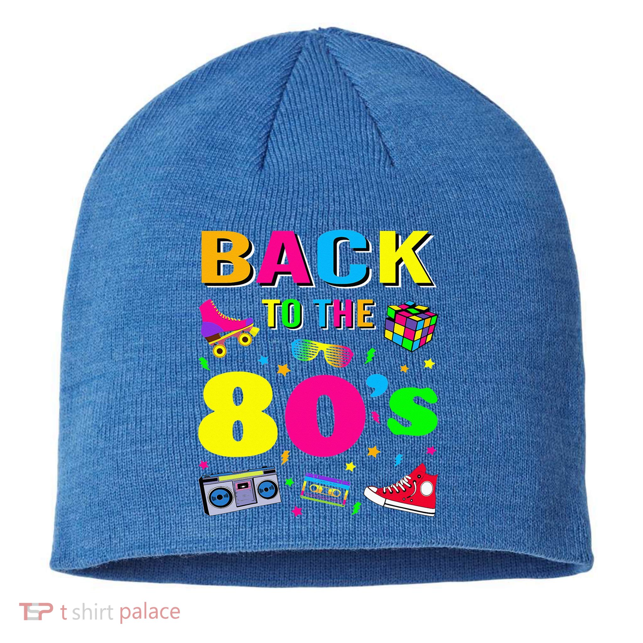 Vintage Retro Back To 80's Graphic Design Sustainable Beanie