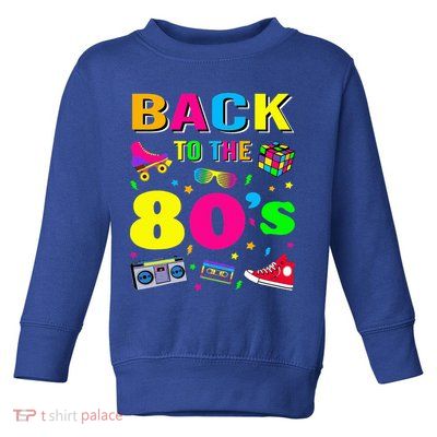 Vintage Retro Back To 80's Graphic Design Toddler Sweatshirt