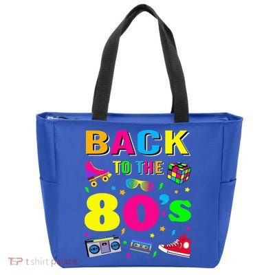 Vintage Retro Back To 80's Graphic Design Zip Tote Bag