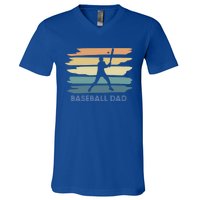 Vintage Retro Baseball Dad Meaningful Gift V-Neck T-Shirt