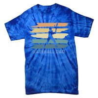 Vintage Retro Baseball Dad Meaningful Gift Tie-Dye T-Shirt