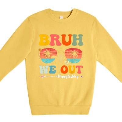 Vintage Retro Bruh We Out Teachers End Of School Year Teacher Summer Gift Premium Crewneck Sweatshirt