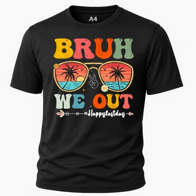 Vintage Retro Bruh We Out Teachers End Of School Year Teacher Summer Gift Cooling Performance Crew T-Shirt