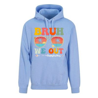 Vintage Retro Bruh We Out Teachers End Of School Year Teacher Summer Gift Unisex Surf Hoodie