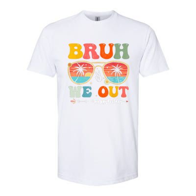 Vintage Retro Bruh We Out Teachers End Of School Year Teacher Summer Gift Softstyle CVC T-Shirt